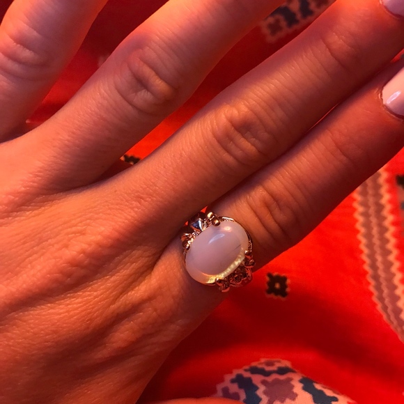 Oval Opal Gemstone Silver Ring - Picture 2 of 5